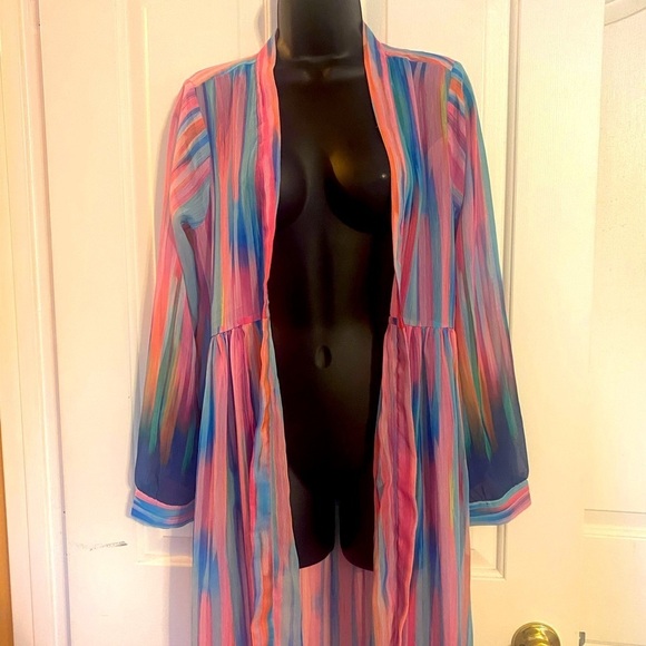 “LABEL RITU KUMAR” Sheer Kimono Kaftan Shrug - Picture 5 of 16
